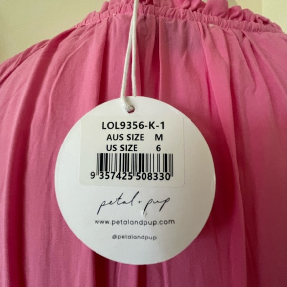NEW Petal and Pup rayon tiered V-neck dress medium flowing boho pockets NWT pink - Picture 7 of 10